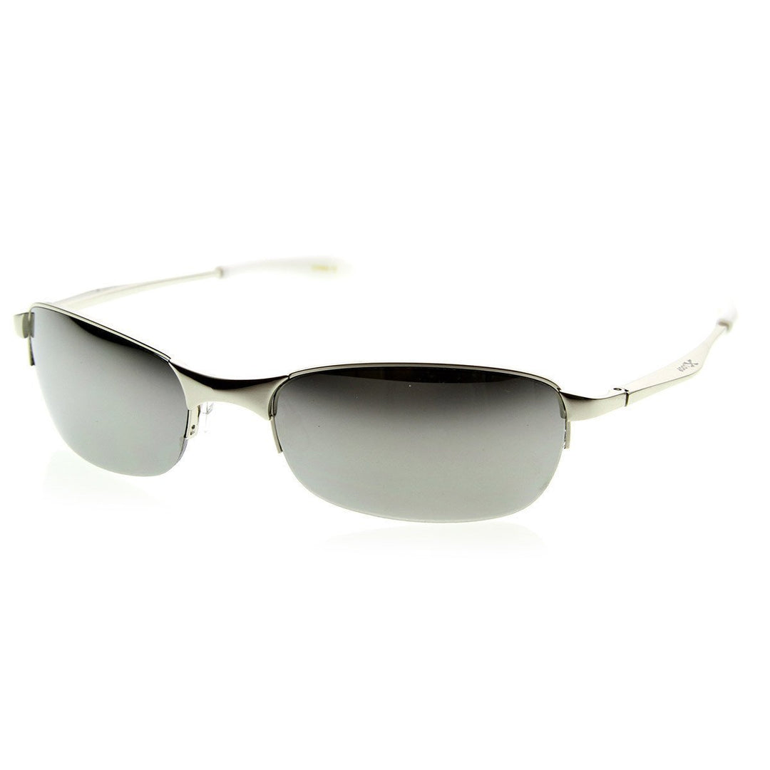 X-Loop 8640 Full Metal Oval Sports Sunglasses Semi-Rimless UV Protection Image 4