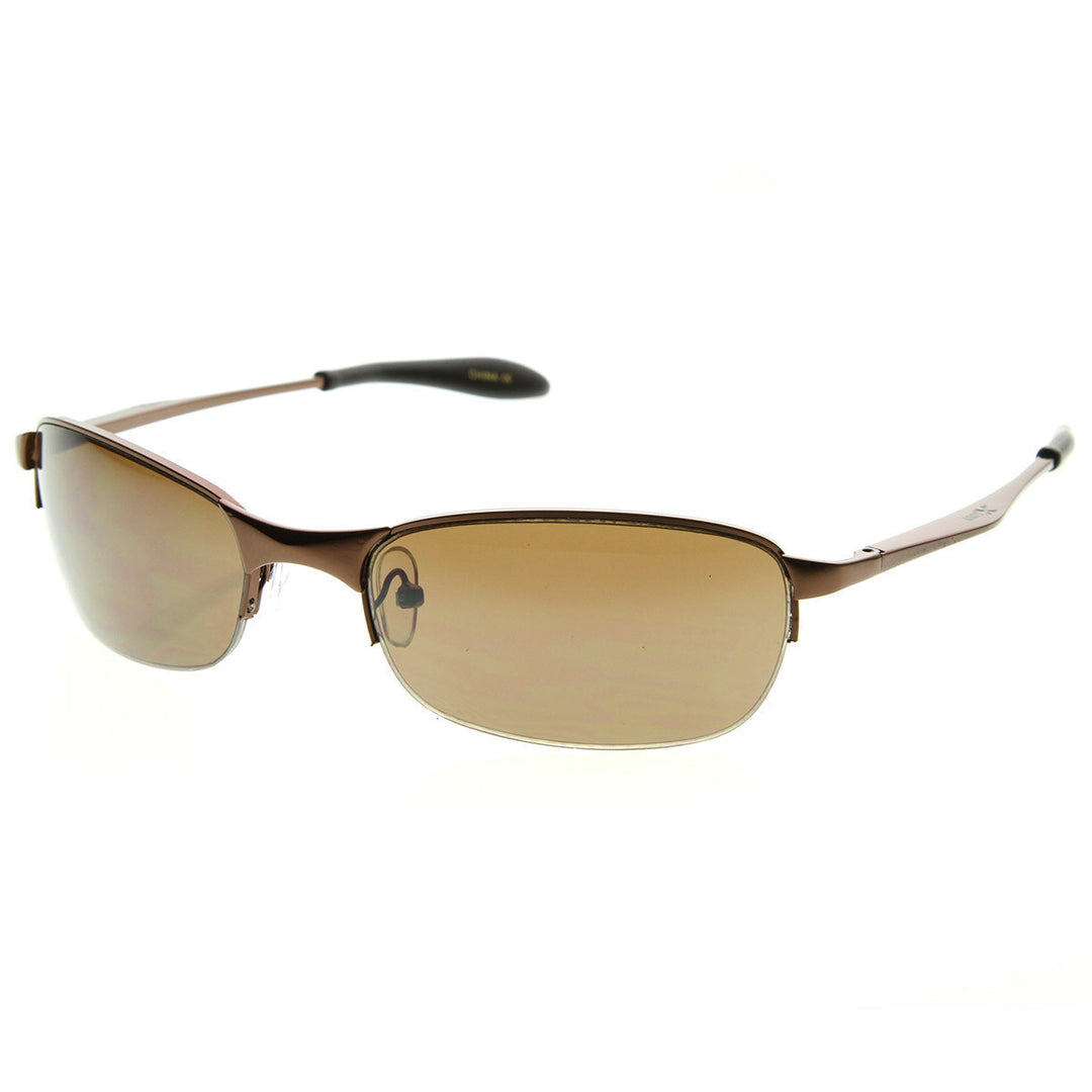 X-Loop Full Metal Sleek Semi-Rimless Oval Sports Frame Xloops Sunglasses - 8640 Image 6