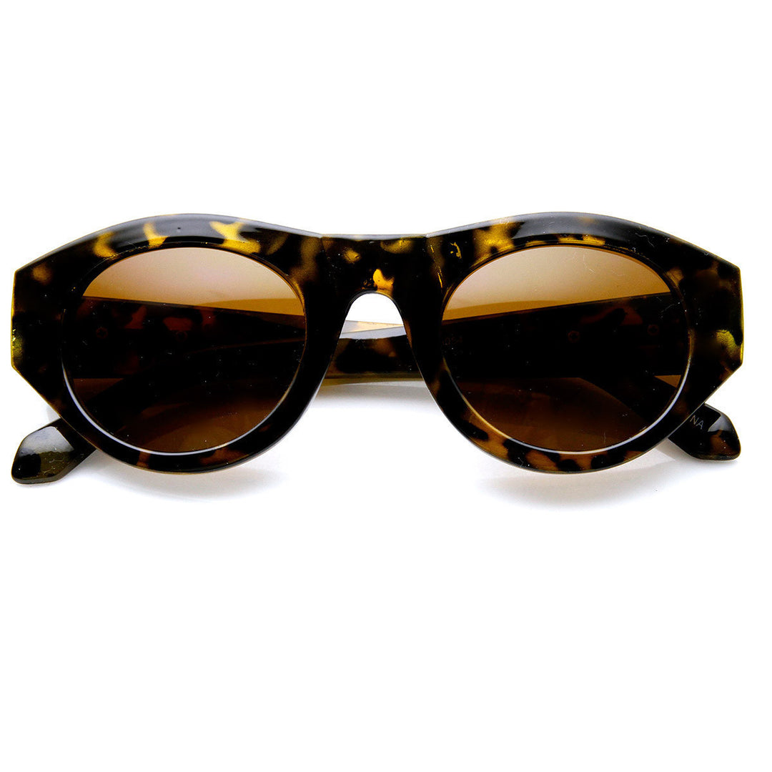 High Fashion Bold Rim Oval Womens Sunglasses - 9298 Image 6