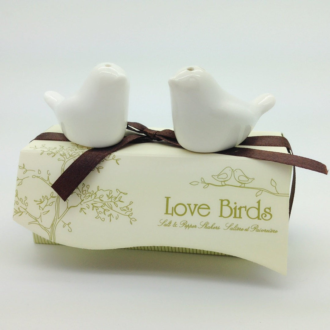 Set of 5 Love Birds in the Window Salt and Pepper Shakers - Wedding/Shower/Party Favors Image 1