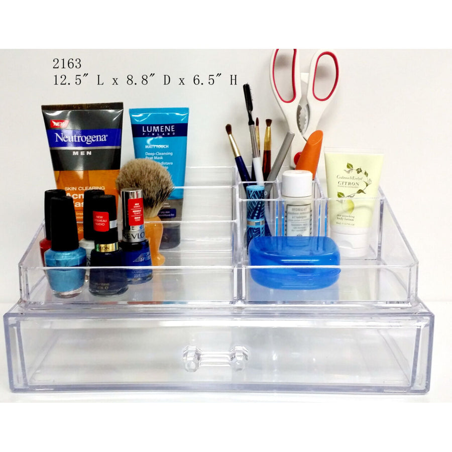 Clear Acrylic Makeup Organizer - great for makeup jewelry party favors craft storage party displays etc 2163 Image 1