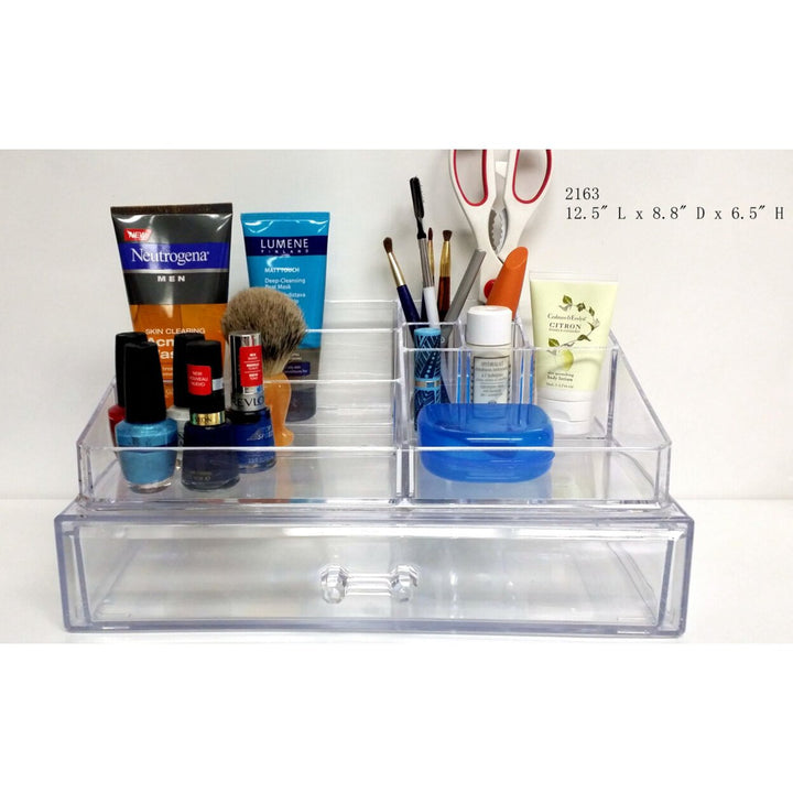 Clear Acrylic Makeup Organizer - great for makeup jewelry party favors craft storage party displays etc 2163 Image 2