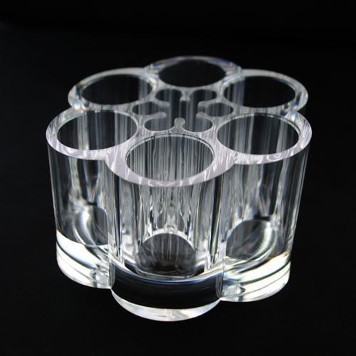 Clear Acrylic Makeup Organizer Flower Acrylic Organizer - great for makeup party favors craft storage party displays etc Image 1