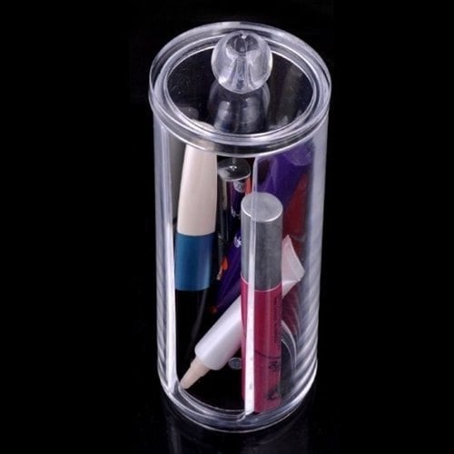 Clear Acrylic Makeup Organizer Tall Acrylic Jar - great for makeup party favors gift packaging etc Image 1