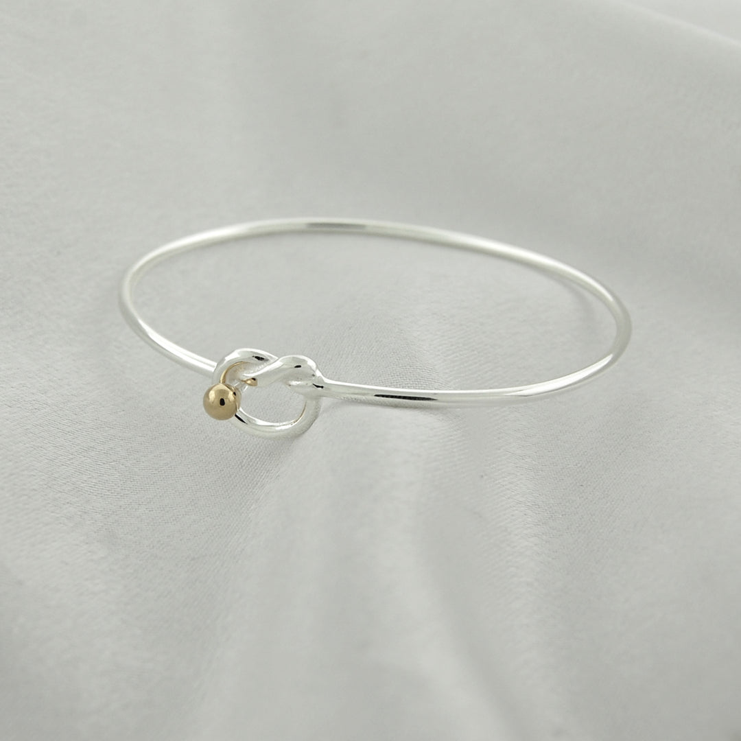 .925 Sterling Silver Love Knot Bangle Bracelet Image 3