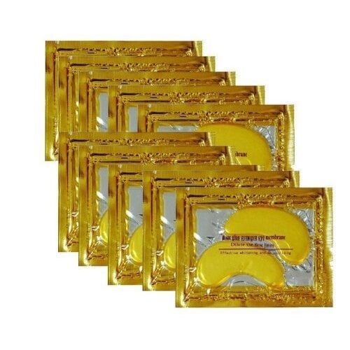 10 x Pack  Crystal 24K Gold Powder Gel Collagen Eye Mask Image 1