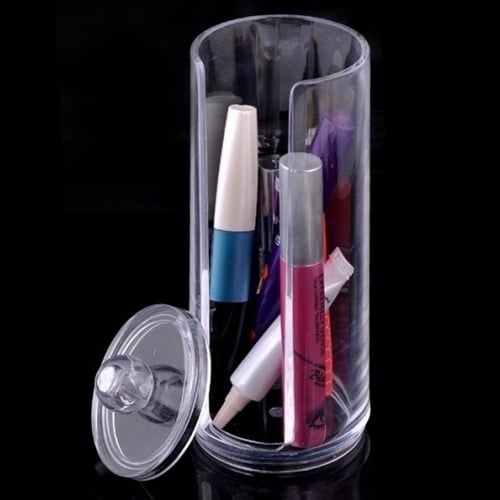 Clear Acrylic Makeup Organizer Tall Acrylic Jar - great for makeup party favors gift packaging etc Image 2