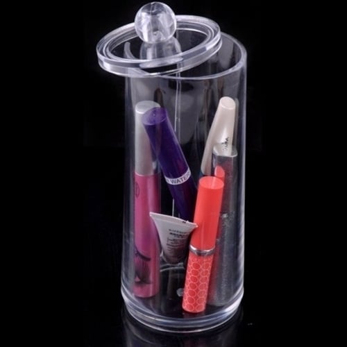 Clear Acrylic Makeup Organizer Tall Acrylic Jar - great for makeup party favors gift packaging etc Image 3