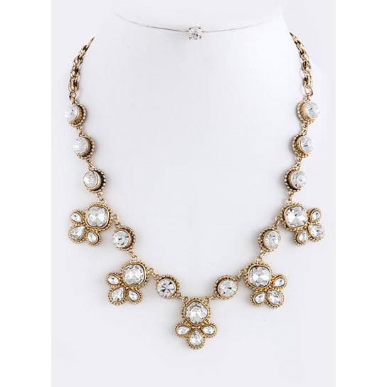 BAROQUE Crystal Link Statement Necklace Set Image 1