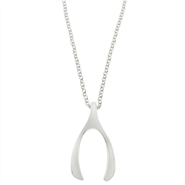 Sterling Silver Wish Bone Necklace Image 2