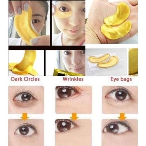 10 pairs  Crystal 24K Gold Powder Gel Collagen Eye Mask Image 2
