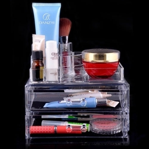 Luxury Acrylic Cosmetic Organizer Makeup Box 2 Drawers 1065 Image 1