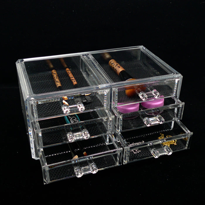 Luxury Acrylic Cosmetic Organizer Makeup Box 4 Drawers 1005-5 Image 1