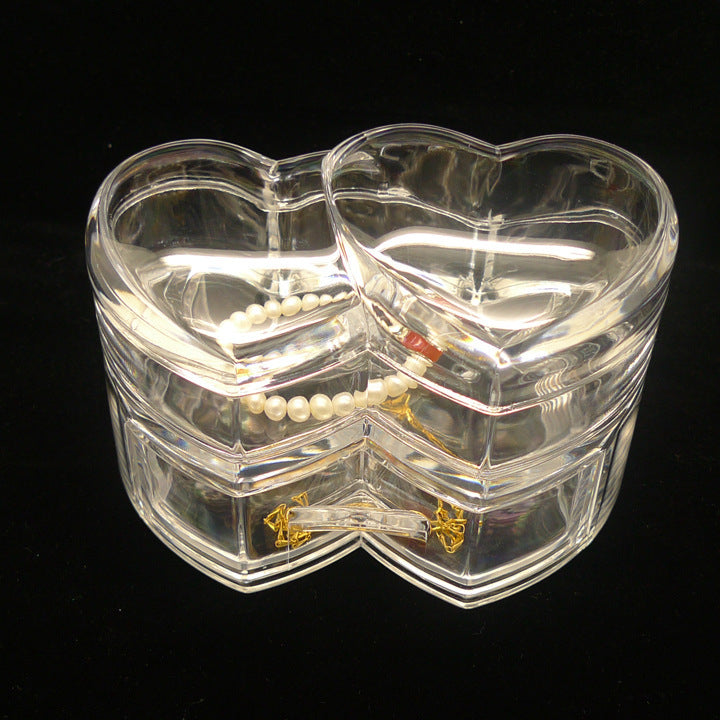 Beauty Acrylic Heart Jewelry Box Ring and Necklace Holder 2134 Image 1