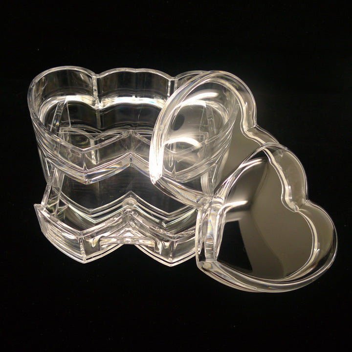 Beauty Acrylic Heart Jewelry Box Ring and Necklace Holder 2134 Image 3