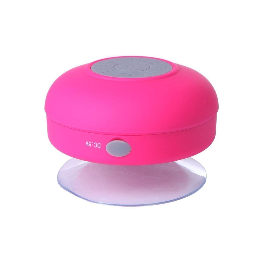 Waterproof Bluetooth Shower Speaker Hands Free Speakerphone-Pink Image 1