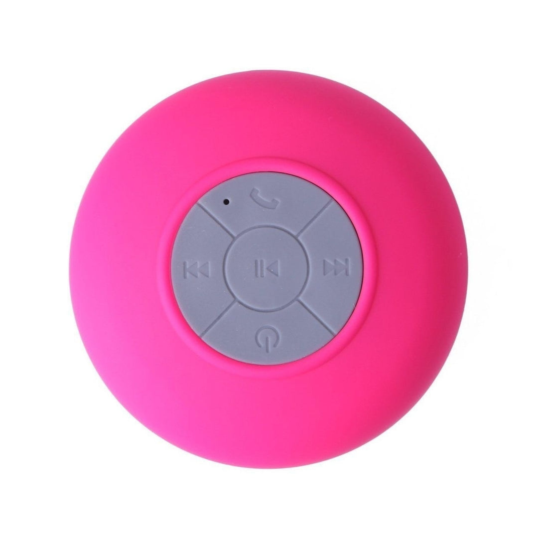 Waterproof Bluetooth Shower Speaker Hands Free Speakerphone-Pink Image 4