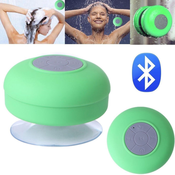 Waterproof Bluetooth Shower Speaker Hands Free Speakerphone-Green Image 3