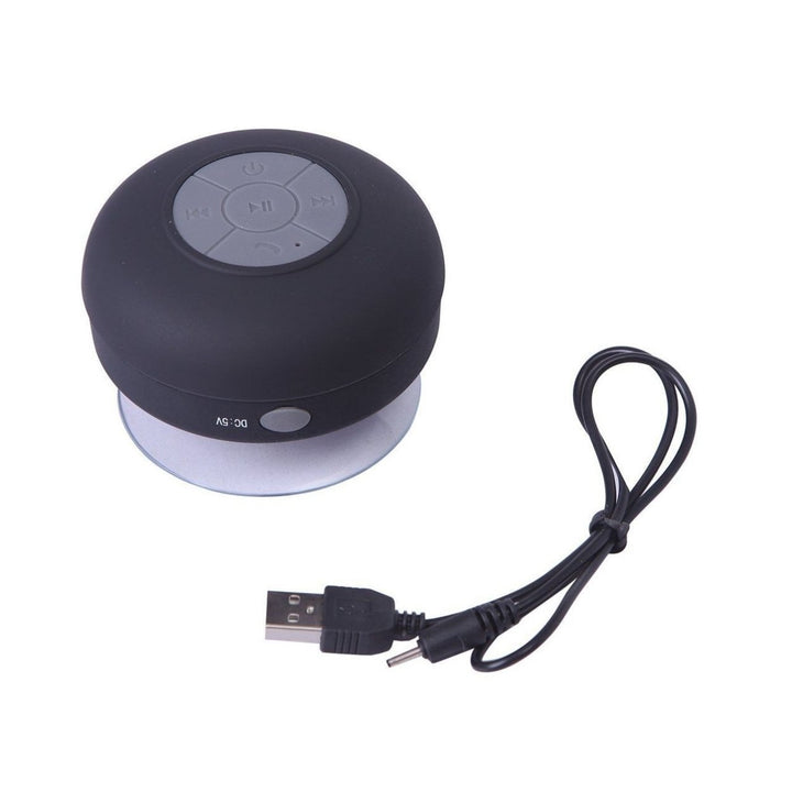 Waterproof Bluetooth Shower Speaker Hands Free Speakerphone Black Image 2