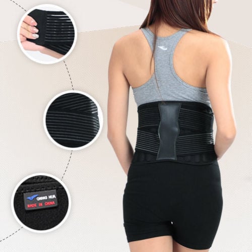 Neoprene Lumbar Lower Back Support Belt Brace Strap Pain Relief Posture Trimmer Image 3