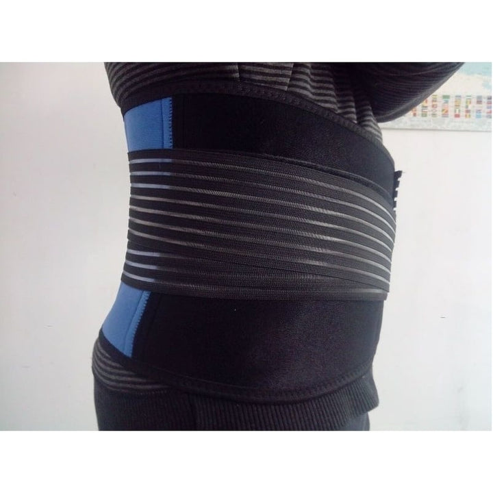 Deluxe Neoprene Double Pull Lumbar Lower Back Support Brace Exercise Belt Image 3