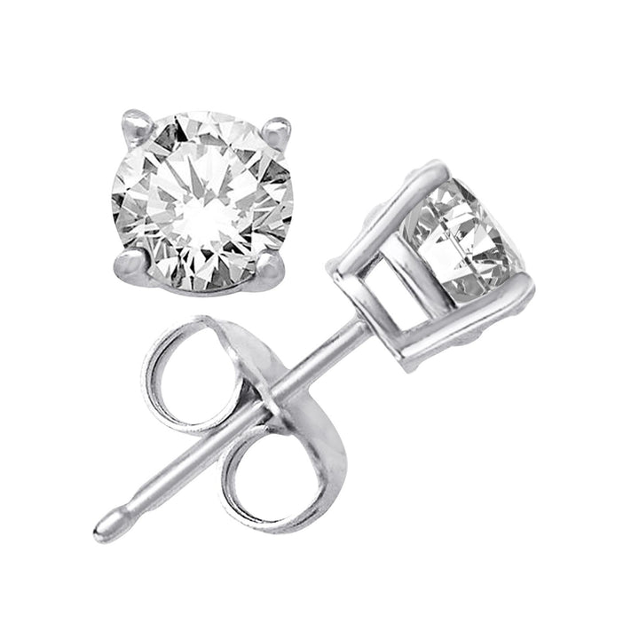 2ctw Simulated Diamond Sterling Silver Stud Earrings Image 1