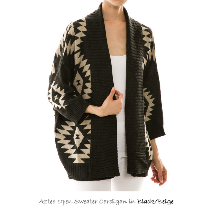 IKAT Shawl Collar Cardigan Image 1