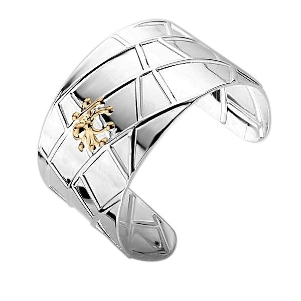 Silver Bangle Gold Spider Bracelet Cuff Image 1