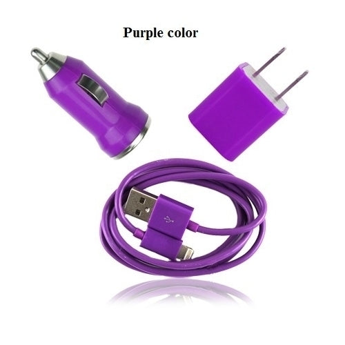 Travel Set 3 in 1- Wall ChargerCar ChargerUSB Cable for iPhone 5IPod 5IPad MiniiPod Nano 7 Image 2