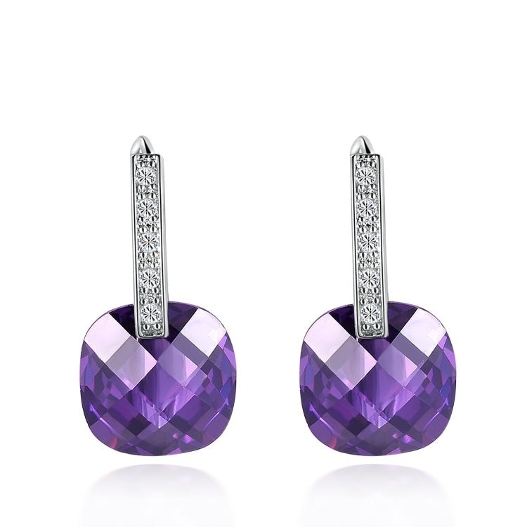 Swiss AAA Zircon Crystal Precious Purple AngelSale Earrings Image 1