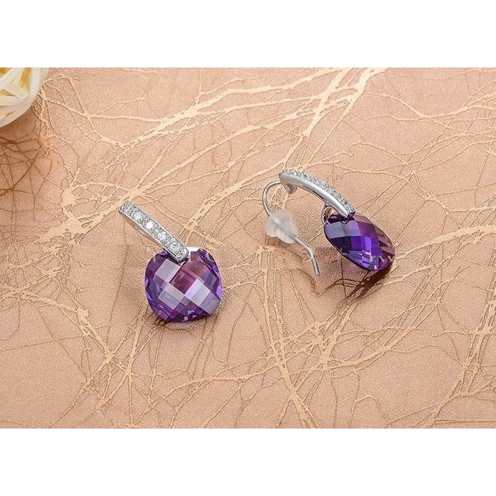 Swiss AAA Zircon Crystal Precious Purple AngelSale Earrings Image 3