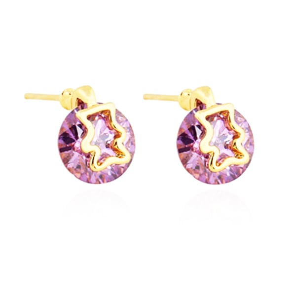 18k Yellow gold overlay sterling silver hugging 1.5ct TGW CZ Diamond stub earrings Image 1