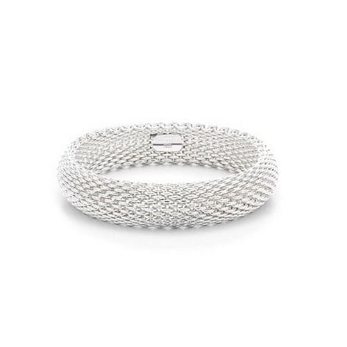 Silver Plated Woven Mesh Silky Chains Bracelet for Women Image 1