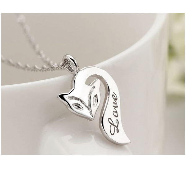 925 Sterling Silver Firefox Pendant Necklace Image 1