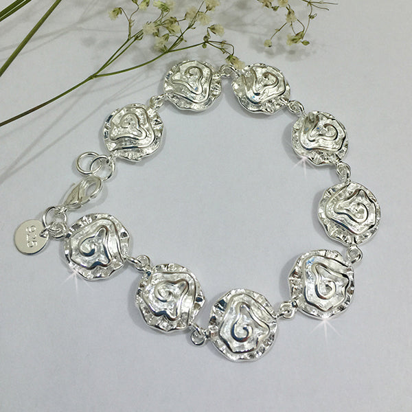 S925 Sterling silver Rose link bracelet Image 2