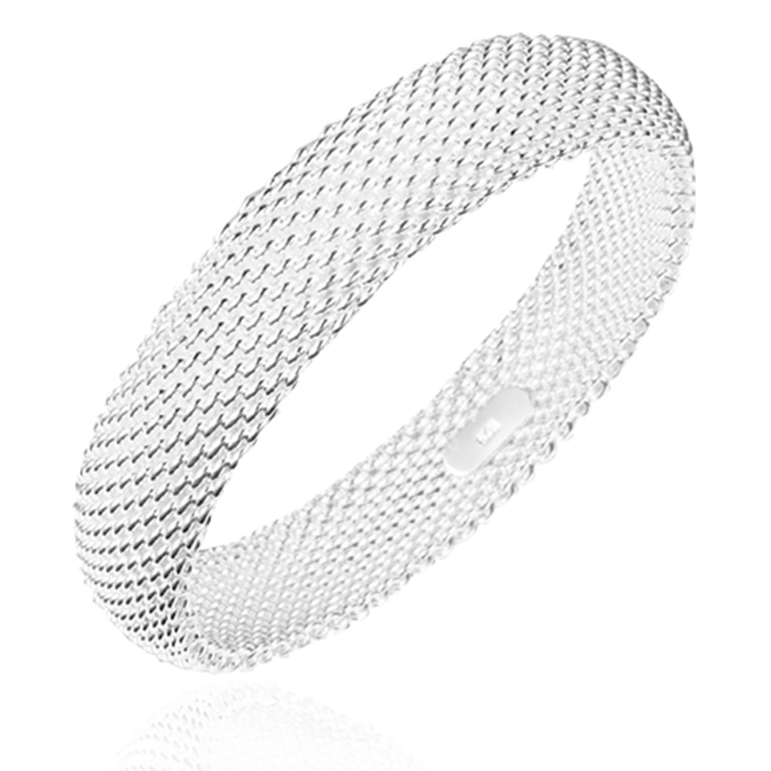 Silver Plated Woven Mesh Silky Chains Bracelet for Women Image 2