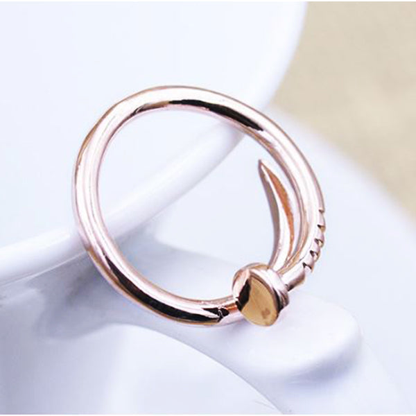 Sephla White/Rose Gold Overlay silver Swirl Nail Ring (Size 7) Image 3