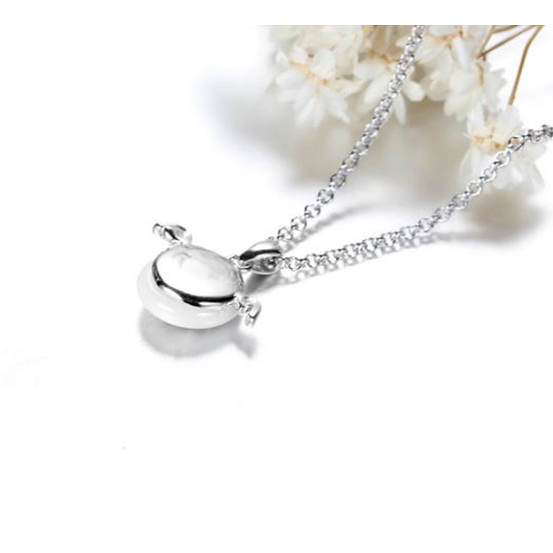 925 Sterling Silver Agate With fine Ceramics Angel Wings Pendant Necklace For Women (AAA) Image 4