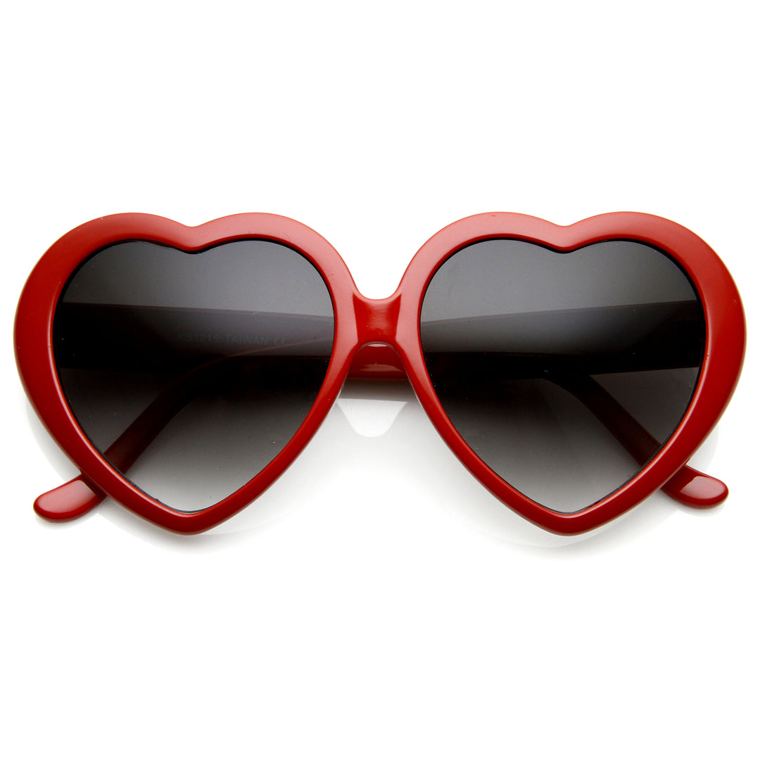 Large Oversized Womens Heart Shaped Sunglasses Cute Love Fashion Eyewear - 8182 Image 3