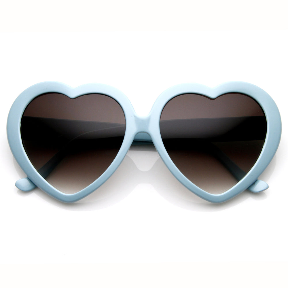 Large Oversized Womens Heart Shaped Sunglasses Cute Love Fashion Eyewear - 8182 Image 2