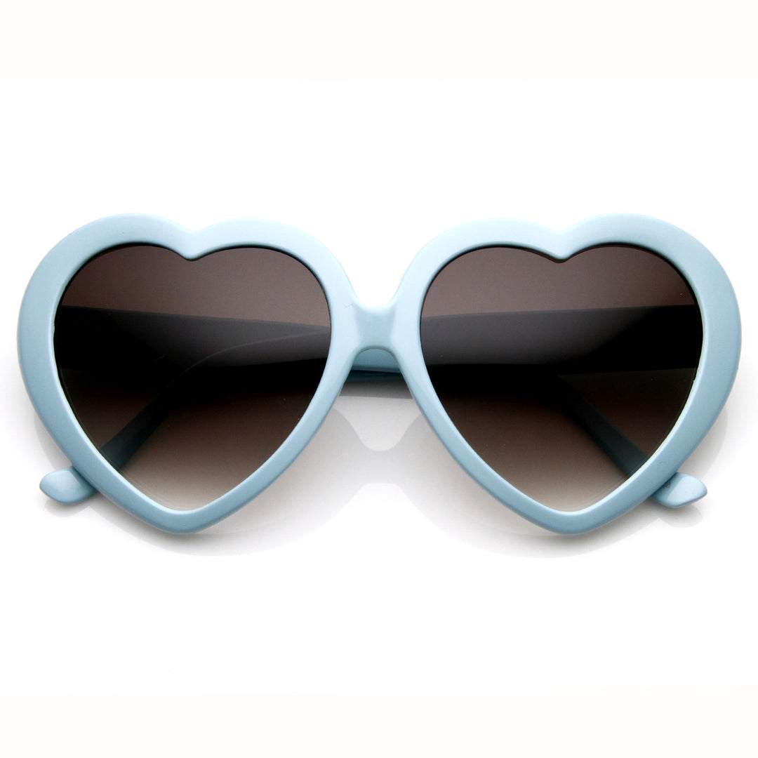 Large Oversized Womens Heart Shaped Sunglasses Cute Love Fashion Eyewear - 8182 Image 2