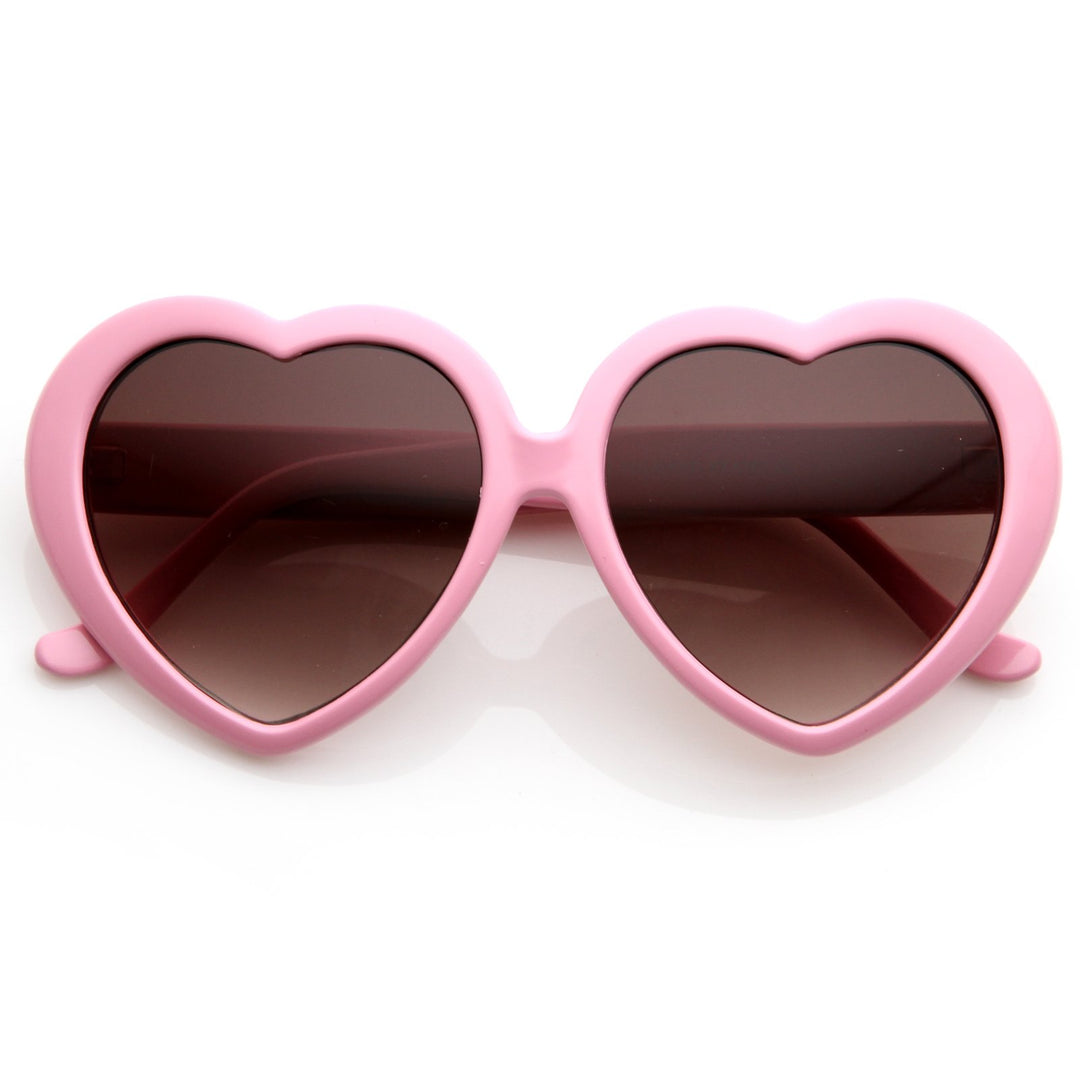 Large Oversized Womens Heart Shaped Sunglasses Cute Love Fashion Eyewear - 8182 Image 1