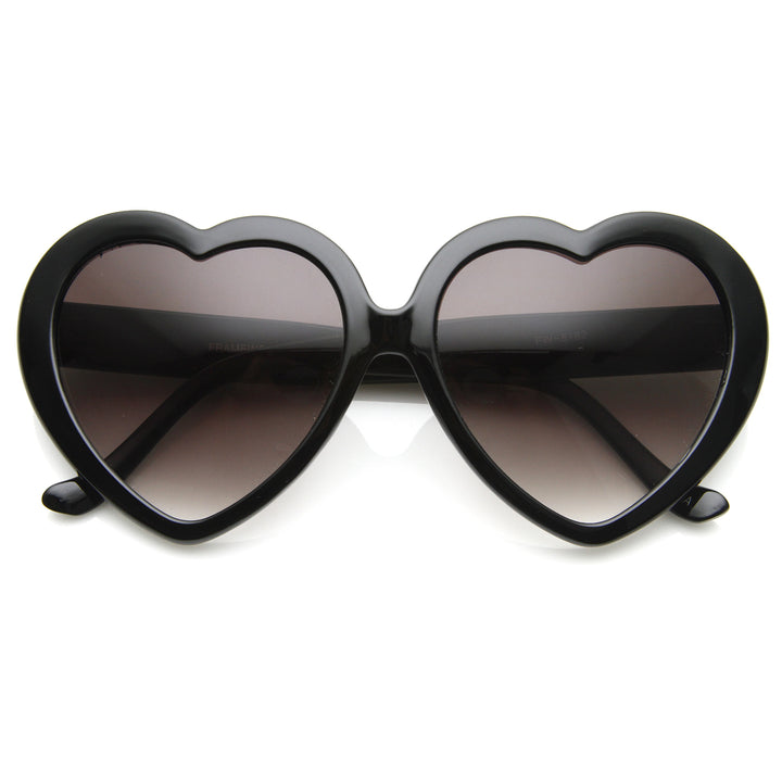 Large Oversized Womens Heart Shaped Sunglasses Cute Love Fashion Eyewear - 8182 Image 4