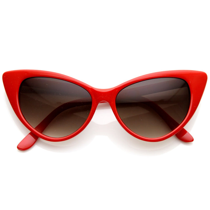 Super Cateyes Vintage Inspired Fashion Mod Chic High Pointed Cat-Eye Sunglasses - 8371 Image 1