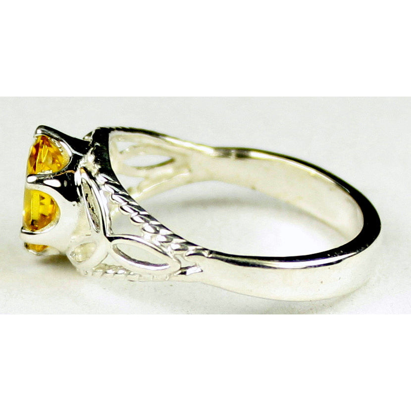 SR137 Golden Yellow CZ 925 Sterling Silver Ring Image 3