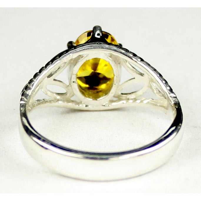 SR137 Golden Yellow CZ 925 Sterling Silver Ring Image 4