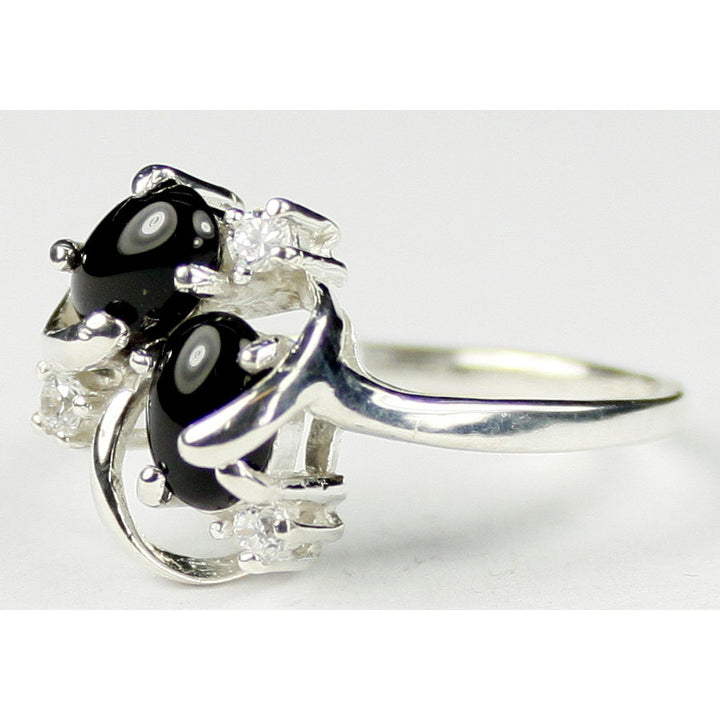 Sterling Silver Ladies Ring Black Onyx SR016 Image 2