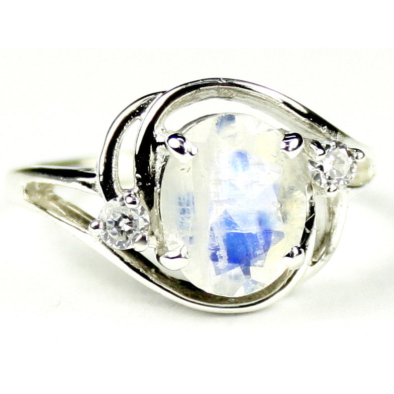 Sterling Silver Ladies Ring Rainbow Moonstone SR021 Image 2