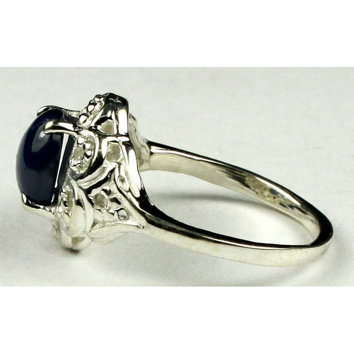 SR125 Natural Blue Star Sapphire 925 Sterling Silver Ring Image 3