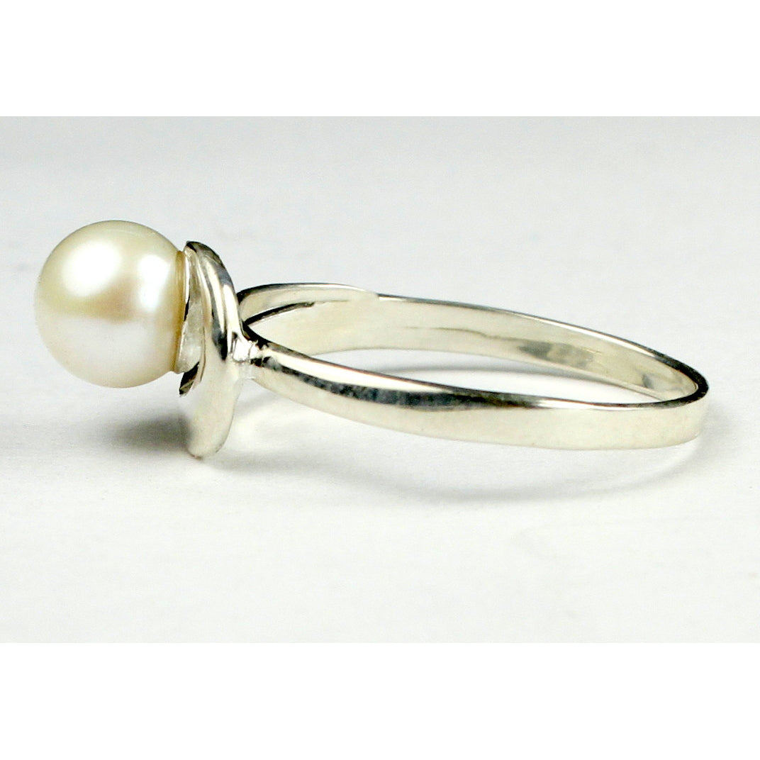 SR340 6mm Pearl 925 Sterling Silver Ring Image 3